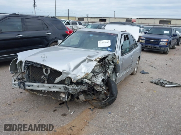 2002 Mercedes-Benz E-Class with VIN WDBJF65J62B460700, listed as a IAAI auction lot 41277847 with 1 mi miles. Bid and sale history available at carsss.com. Image 2.