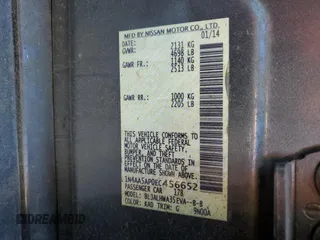 2014 Nissan Maxima SV z VIN 1N4AA5AP0EC456652, wystawiony jako Copart lot #49590985 z przebiegiem 133 842 mil mil oraz Szkoda całkowita • Salvage title. Historia ofert i sprzedaży dostępna na DreamBid. Obrazek 12.