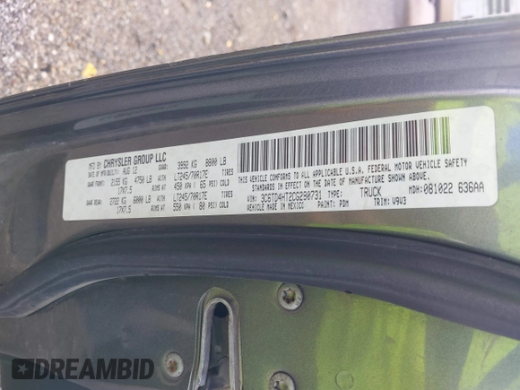 2012 Ram 2500 ST с VIN 3C6TD4HT2CG280731, выставлен на аукционе IAAI как лот 42378566 с пробегом 430 075 миль миль и . История ставок и продаж доступна на DreamBid. Изображение 9.