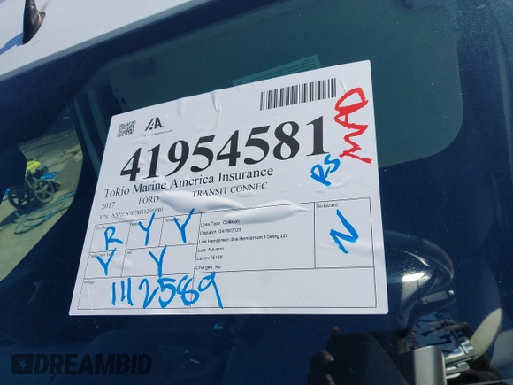 2017 Ford Transit Connect XLT с VIN NM0LS7F78H1295680, выставлен на аукционе IAAI как лот 41954581 с пробегом 142 589 миль миль и . История ставок и продаж доступна на DreamBid. Изображение 17.