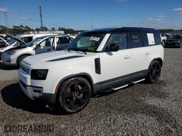 2020 Land Rover Defender HSE z VIN SALE97EU6L2017029, wystawiony jako Copart lot #80854134 z przebiegiem Nie podano mil oraz Nie do naprawy • Non repairable. Historia ofert i sprzedaży dostępna na DreamBid. Obrazek 1.