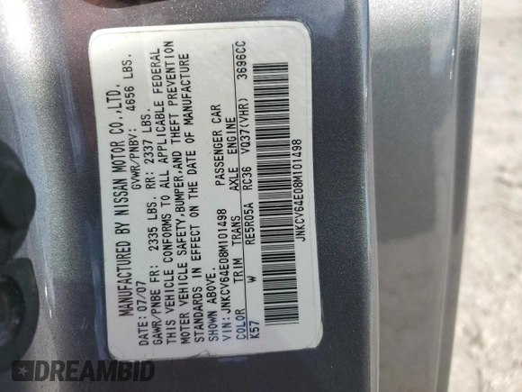 2008 Infiniti G37 Coupe Sport with VIN JNKCV64E08M101498, listed as a Copart auction lot 44778265 with 143,401 mi miles and Salvage Title. Bid and sale history available at carsss.com. Image 12.