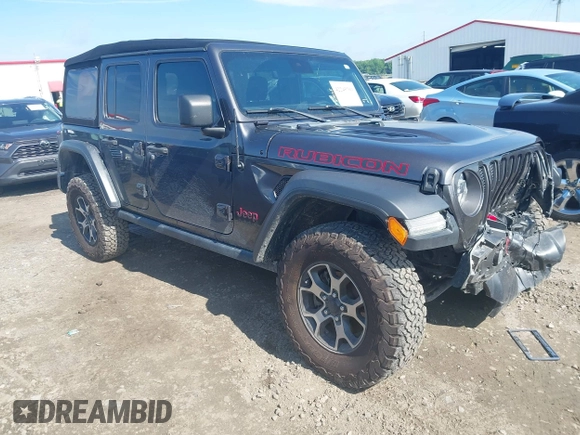 2021 Jeep Wrangler Unlimited Rubicon with VIN 1C4HJXFN5MW509483, listed as a IAAI auction lot 42245703 with 59,461 mi miles and . Bid and sale history available at DreamBid. Image 1.