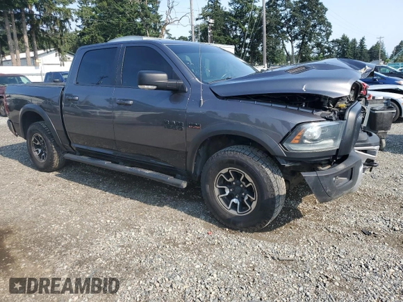 2017 Ram 1500 Rebel with VIN 1C6RR7YT9HS672005, listed as a Copart auction lot 61604785 with 158,772 mi miles and Clean title. Bid and sale history available at DreamBid. Image 4.