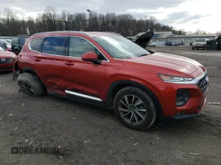 2020 Hyundai Santa Fe SEL with VIN 5NMS3CAD7LH142983, listed as a Copart auction lot 38890333 with 42,956 mi miles. Bid and sale history available at carsss.com. Image 4.