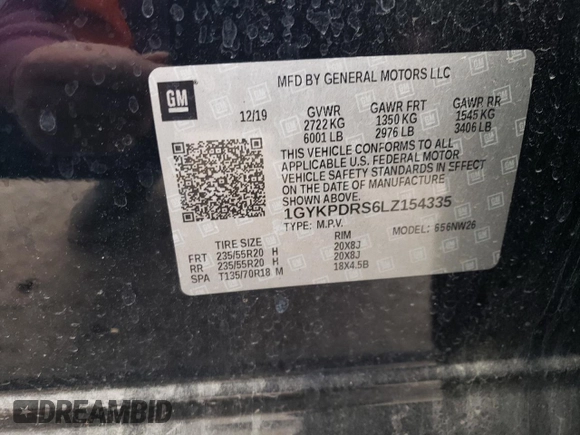 2020 Cadillac XT6 AWD Premium Luxury z VIN 1GYKPDRS6LZ154335, wystawiony jako Copart lot #45735405 z przebiegiem 100 584 mil mil oraz Szkoda całkowita • Salvage title. Historia ofert i sprzedaży dostępna na DreamBid. Obrazek 13.