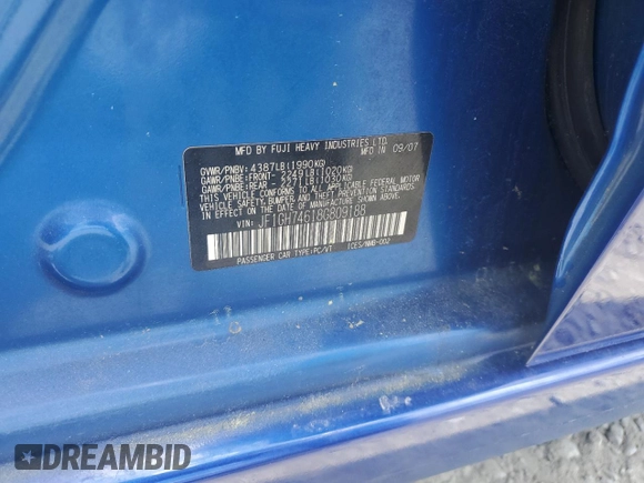 2008 Subaru Impreza WRX z VIN JF1GH74618G809188, wystawiony jako Copart lot #56205155 z przebiegiem 140 231 mil mil oraz Czysty tytuł • Clean title. Historia ofert i sprzedaży dostępna na DreamBid. Obrazek 12.