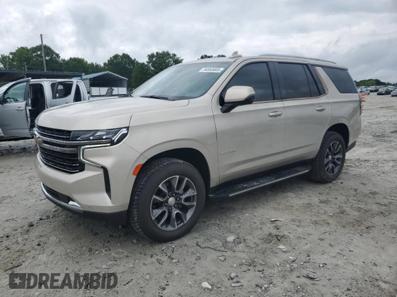 2021 Chevrolet Tahoe LT with VIN 1GNSCNKD0MR227811, listed as a Copart auction lot 54893005 with 48,150 mi miles and Salvage title. Bid and sale history available at DreamBid. Image 1.