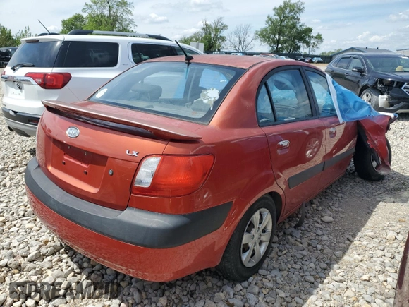 2008 Kia Rio LX with VIN KNADE123186318490, listed as a Copart auction lot 51544285 with Not Provided miles and Salvage Title. Bid and sale history available at DreamBid. Image 3.