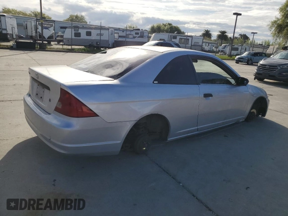 2002 Honda Civic DX with VIN 1HGEM22212L020068, listed as a Copart auction lot 50657135 with Not Provided miles and Salvage Title. Bid and sale history available at DreamBid. Image 3.