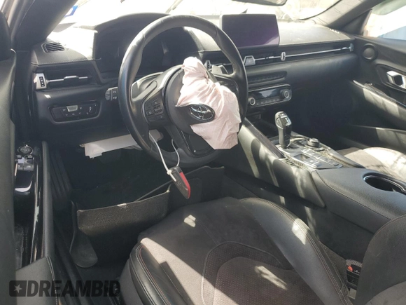 2021 Toyota GR Supra 3.0 with VIN WZ1DB0C00MW045841, listed as a Copart auction lot 47755165 with 0 mi miles and Salvage Title. Bid and sale history available at carsss.com. Image 8.