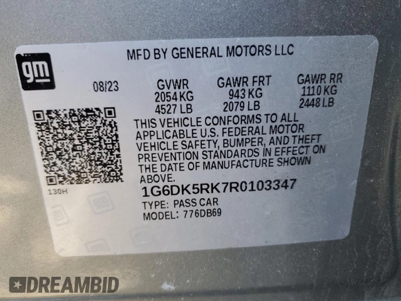 2024 Cadillac CT4 Luxury z VIN 1G6DK5RK7R0103347, wystawiony jako Copart lot #44062065 z przebiegiem 6 805 mil mil oraz Szkoda całkowita • Salvage title. Historia ofert i sprzedaży dostępna na DreamBid. Obrazek 12.