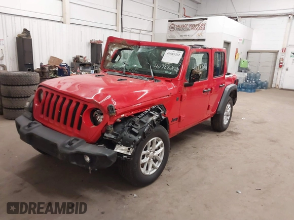 2023 Jeep Wrangler Sport S with VIN 1C4HJXDN1PW630003, listed as a IAAI auction lot 40989202 with 48,000 mi miles and . Bid and sale history available at DreamBid. Image 17.