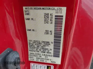 2012 Nissan Altima S with VIN 1N4AL2EP0CC184460, listed as a IAAI auction lot 42726471 with 96,396 mi miles and . Bid and sale history available at DreamBid. Image 9.