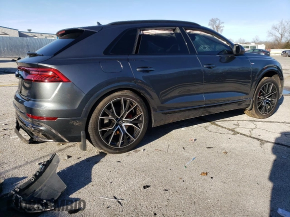2019 Audi Q8 Premium Plus with VIN WA1EVAF15KD025205, listed as a Copart auction lot 84956594 with 0 mi miles and Salvage Title. Bid and sale history available at carsss.com. Image 3.