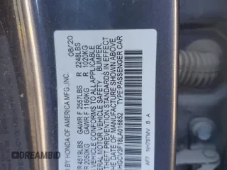2020 Honda Accord with VIN 1HGCV3F18LA016852, listed as a Copart auction lot 43539645 with 69,699 mi miles and Salvage Title. Bid and sale history available at DreamBid. Image 14.