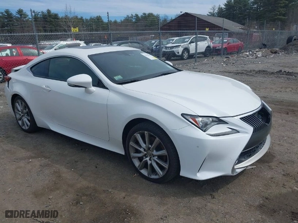 2015 Lexus RC 350 with VIN JTHSE5BC3F5001037, listed as a IAAI auction lot 41910392 with 98,071 mi miles. Bid and sale history available at carsss.com. Image 1.
