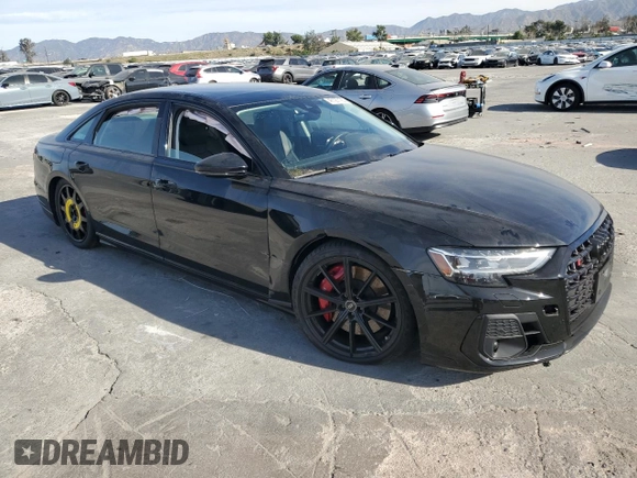 2022 Audi S8 with VIN WAULSAF84NN000519, listed as a Copart auction lot 47127135 with 30,032 mi miles and Salvage Title. Bid and sale history available at DreamBid. Image 4.