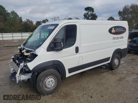 2024 Ram ProMaster Cargo Tradesman with VIN 3C6LRVVG8RE145742, listed as a Copart auction lot 80002054 with 4,576 mi miles and Salvage Title. Bid and sale history available at carsss.com. Image 1.