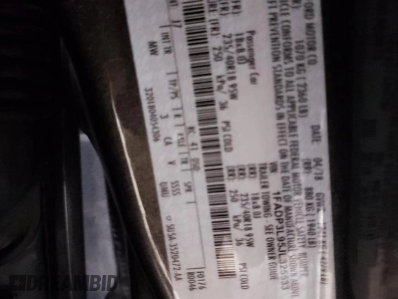 2018 Ford Focus ST with VIN 1FADP3L95JL325533, listed as a Copart auction lot 79940164 with 40,476 mi miles and Salvage Title. Bid and sale history available at DreamBid. Image 13.