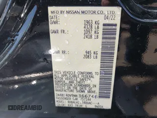 2022 Nissan Altima 2.5 SV with VIN 1N4BL4DV9NN366746, listed as a IAAI auction lot 41834642 with 32,669 mi miles. Bid and sale history available at carsss.com. Image 9.
