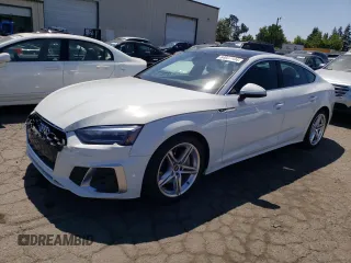 2021 Audi A5 Sportback S line Premium with VIN WAUDACF56MA030121, listed as a Copart auction lot 64034604 with 17,599 mi miles and Salvage Title. Bid and sale history available at carsss.com. Image 1.