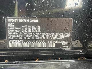 2018 BMW M3 z VIN WBS8M9C55J5J78860, wystawiony jako Copart lot #55635395 z przebiegiem 20 754 mil mil oraz Szkody całkowita. Historia ofert i sprzedaży dostępna na DreamBid. Obrazek 10.