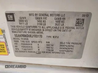 2014 Buick Enclave Leather with VIN 5GAKRBKD9EJ183170, listed as a IAAI auction lot 41762218 with 352,360 mi miles and . Bid and sale history available at DreamBid. Image 9.