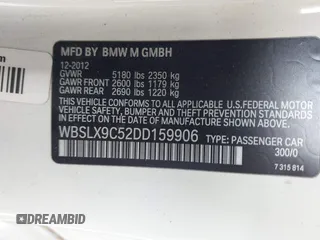2013 BMW M6 z VIN WBSLX9C52DD159906, wystawiony jako IAAI lot #42095042 z przebiegiem 105 463 mil mil oraz . Historia ofert i sprzedaży dostępna na DreamBid. Obrazek 9.