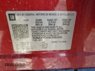 2019 Chevrolet Equinox Premier with VIN 3GNAXYEX4KS582451, listed as a Copart auction lot 49997245 with 86,740 mi miles and Salvage Title. Bid and sale history available at carsss.com. Image 13.