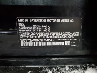 2022 BMW i4 eDrive40 z VIN WBY73AW0XNFM42466, wystawiony jako Copart lot #87421194 z przebiegiem Nie podano mil oraz Szkoda całkowita • Salvage title. Historia ofert i sprzedaży dostępna na DreamBid. Obrazek 14.