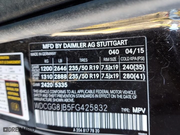2015 Mercedes-Benz GLK-Class GLK 350 with VIN WDCGG8JB5FG425832, listed as a Copart auction lot 42290305 with 71,993 mi miles and Salvage Title. Bid and sale history available at carsss.com. Image 13.