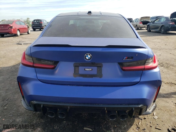 2023 BMW M3 Competition with VIN WBS33AY03PFP84611, listed as a Copart auction lot 52387354 with 7,654 mi miles and Salvage Title. Bid and sale history available at carsss.com. Image 6.