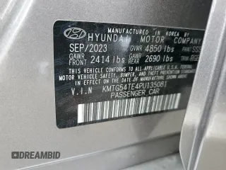 2023 Genesis G70 3.3T with VIN KMTG54TE4PU135081, listed as a Copart auction lot 55341144 with 3,637 mi miles and Salvage Title. Bid and sale history available at carsss.com. Image 15.