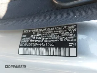 2006 Mercedes-Benz S 430 with VIN WDBNG83J96A481663, listed as a IAAI auction lot 41364480 with Not Provided miles and . Bid and sale history available at carsss.com. Image 9.