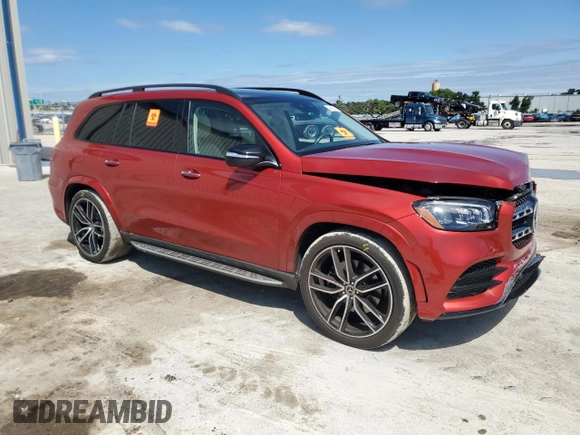2022 Mercedes-Benz GLS with VIN 4JGFF5KE8NA648777, listed as a Copart auction lot 49036943 with 17,416 mi miles. Bid and sale history available at carsss.com. Image 4.