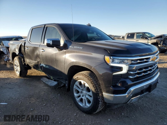 2024 Chevrolet Silverado 1500 LTZ with VIN 1GCUDGED0RZ333186, listed as a Copart auction lot 87745185 with 9,718 mi miles and Salvage Title. Bid and sale history available at DreamBid. Image 4.