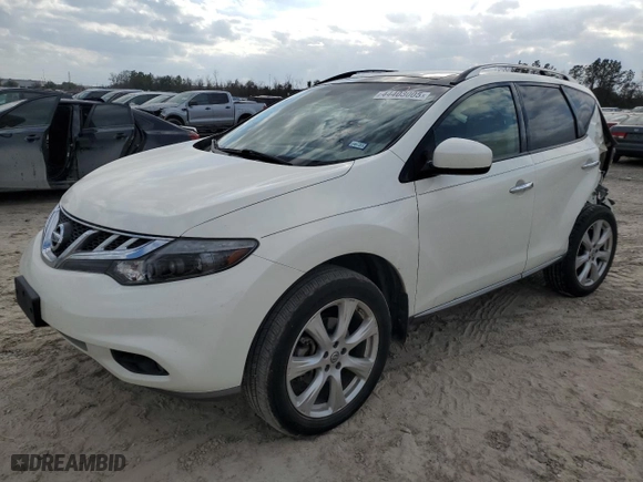 2014 Nissan Murano SL with VIN JN8AZ1MU7EW420120, listed as a Copart auction lot 44403005 with 73,199 mi miles and Salvage Title. Bid and sale history available at carsss.com. Image 1.