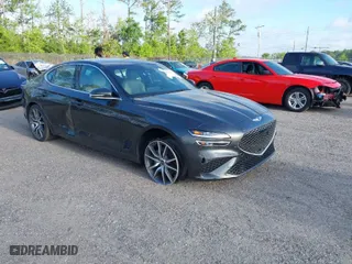 2023 Genesis G70 2.0T with VIN KMTG34TA4PU126965, listed as a IAAI auction lot 41971103 with 27,304 mi miles. Bid and sale history available at carsss.com. Image 1.
