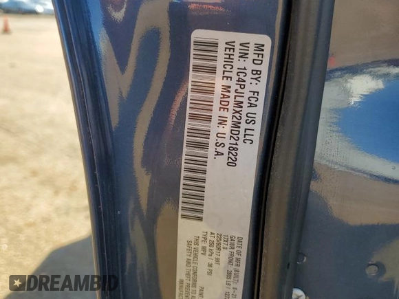 2021 Jeep Cherokee Latitude Lux with VIN 1C4PJLMX2MD218220, listed as a Copart auction lot 88134925 with 62,338 mi miles and Salvage Title. Bid and sale history available at carsss.com. Image 13.