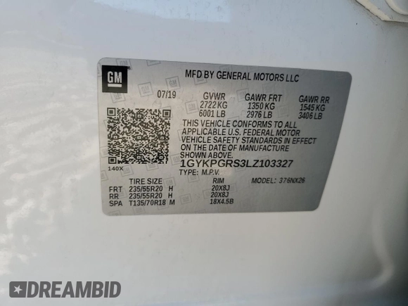2020 Cadillac XT6 AWD Sport z VIN 1GYKPGRS3LZ103327, wystawiony jako Copart lot #85308464 z przebiegiem 106 061 mil mil oraz Szkody całkowita. Historia ofert i sprzedaży dostępna na DreamBid. Obrazek 15.