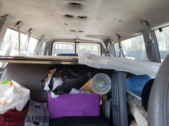 1999 Ford Econoline Passenger XL with VIN 1FBSS31LXXHA39417, listed as a Copart auction lot 52817645 with 109,930 mi miles and Salvage title. Bid and sale history available at DreamBid. Image 10.