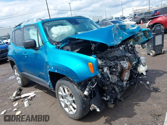 2022 Jeep Renegade Latitude with VIN ZACNJDB1XNPN66679, listed as a IAAI auction lot 42195768 with 31,272 mi miles and . Bid and sale history available at DreamBid. Image 1.