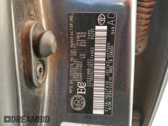 2011 Toyota Corolla L with VIN 2T1BU4EE3BC674063, listed as a Copart auction lot 44212425 with 218,438 mi miles and Salvage Title. Bid and sale history available at carsss.com. Image 13.