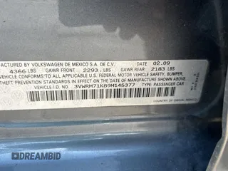 2009 Volkswagen Jetta SE with VIN 3VWRM71K89M145377, listed as a Copart auction lot 66104525 with 161,429 mi miles and Clean title. Bid and sale history available at DreamBid. Image 10.