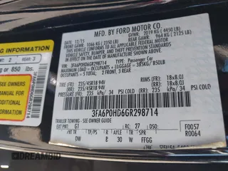 2016 Ford Fusion SE with VIN 3FA6P0HD6GR298714, listed as a IAAI auction lot 42128922 with 181,093 mi miles. Bid and sale history available at carsss.com. Image 9.