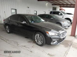 2023 Infiniti Q50 Luxe with VIN JN1EV7BPXPM512588, listed as a IAAI auction lot 41819661 with 30,817 mi miles and . Bid and sale history available at DreamBid. Image 1.