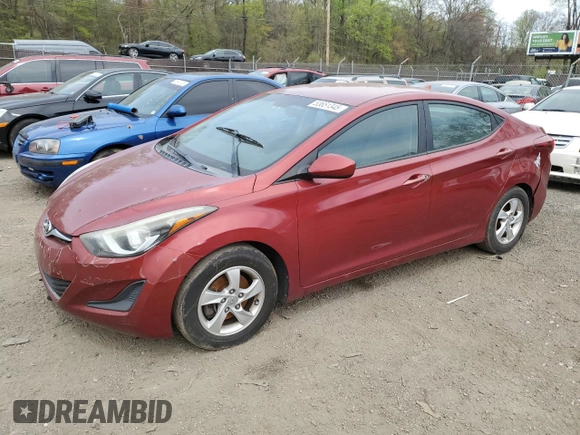 2014 Hyundai Elantra SE with VIN 5NPDH4AE7EH534358, listed as a Copart auction lot 53651345 with 152,845 mi miles and Salvage Title. Bid and sale history available at DreamBid. Image 1.