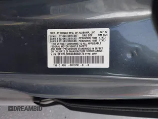 2012 Honda Odyssey EX-L с VIN 5FNRL5H69CB060174, выставлен на аукционе IAAI как лот 42335345 с пробегом 150 457 миль миль и . История ставок и продаж доступна на DreamBid. Изображение 9.