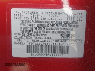 2024 Nissan Kicks SV z VIN 3N1CP5CV2RL538229, wystawiony jako IAAI lot #42218438 z przebiegiem 3 113 mil mil oraz . Historia ofert i sprzedaży dostępna na DreamBid. Obrazek 9.